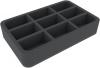 HSMEOP050BO 50 mm Half-Size foam tray with 9 compartments