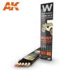 AK Interactive Pencils Set - Rust and Streaking