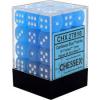 12mm d6 Dice Block: Frosted Caribbean Blue/wh