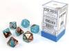 Gemini Polyhedral Copper-Turquoise/white 7-Die Set - Lab Dice