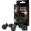 Classic Runic Black & green Dice Set (7)