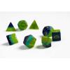 Green & Blue Translucent Polyhedral Dice Set - Sirius Dice