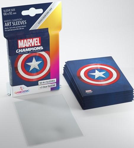 UNIT Gamegenic Marvel Champions Art Sleeves- Captain America (50 ct.)