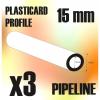 ABS Plasticard - Profile TUBE 15mm PIPELINE