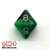 Oblivion Dice Opaque Black/GREEN Bag of 10 D8
