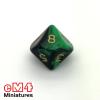 Oblivion Dice Opaque Black/GREEN Bag of 10 D10 0-9