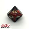 Oblivion Dice Opaque Black/RED Bag of 10 D10 00-90