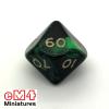 Oblivion Dice Opaque Black/GREEN Bag of 10 D10 00-90