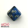 Oblivion Dice Opaque Black/BLUE Bag of 10 D10 00-90