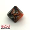 Oblivion Dice Opaque Black/ORANGE Bag of 10 D10 00-90