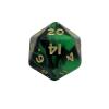 Oblivion Dice Opaque Black/GREEN Bag of 10 D20 1-20