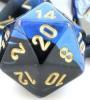 Oblivion Dice Opaque Black/BLUE Bag of 10 D20 1-20