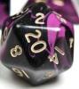 Oblivion Dice Opaque Black/PURPLE Bag of 10 D20 1-20