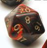 Oblivion Dice Opaque Black/ORANGE Bag of 10 D20 1-20