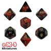 Oblivion Dice Opaque Black/RED Bag of 7,1 each type    POLY SET