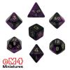 Oblivion Dice Opaque Black/PURPLE Bag of 7, 1 each type    POLY SET
