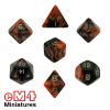 Oblivion Dice Opaque Black/ORANGE Bag of 7, 1 each type    POLY SET