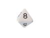 Opaque Dice WHITE Bag of 10 D8