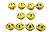 Opaque Dice YELLOW Bag of 10 D10 0-9
