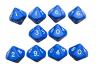 Opaque Dice BLUE Bag of 10 D10 00-90