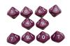 Opaque Dice PURPLE Bag of 10 D10 00-90