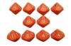 Opaque Dice ORANGE Bag of 10 D10 00-90