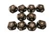 Opaque Dice BLACK Bag of 10 D12