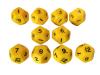 Opaque Dice YELLOW Bag of 10 D12