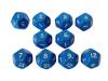 Opaque Dice BLUE Bag of 10 D12