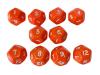 Opaque Dice ORANGE Bag of 10 D12