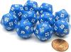 Opaque Dice BLUE Bag of 10 D20 1-20