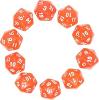 Opaque Dice ORANGE Bag of 10 D20 1-20