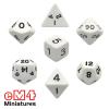 Opaque Dice WHITE Bag of 7, 1 Each Type    POLY SET