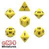 Opaque Dice YELLOW Bag of 7, 1 Each Type    POLY SET