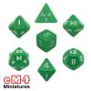 Opaque Dice GREEN Bag of 7, 1 Each Type    POLY SET