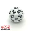 Opaque Dice D30 WHITE Bag of 10