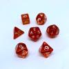 Gem Dice ORANGE Bag of 7 - 1 each type    POLY SET