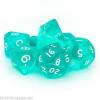 Gem Dice AQUAMARINE Bag of 7 - 1 each type    POLY SET