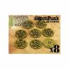 8x Steampunk Buttons OLD WATCH - Bronze