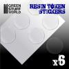 6x Resin Token Stickers 50mm